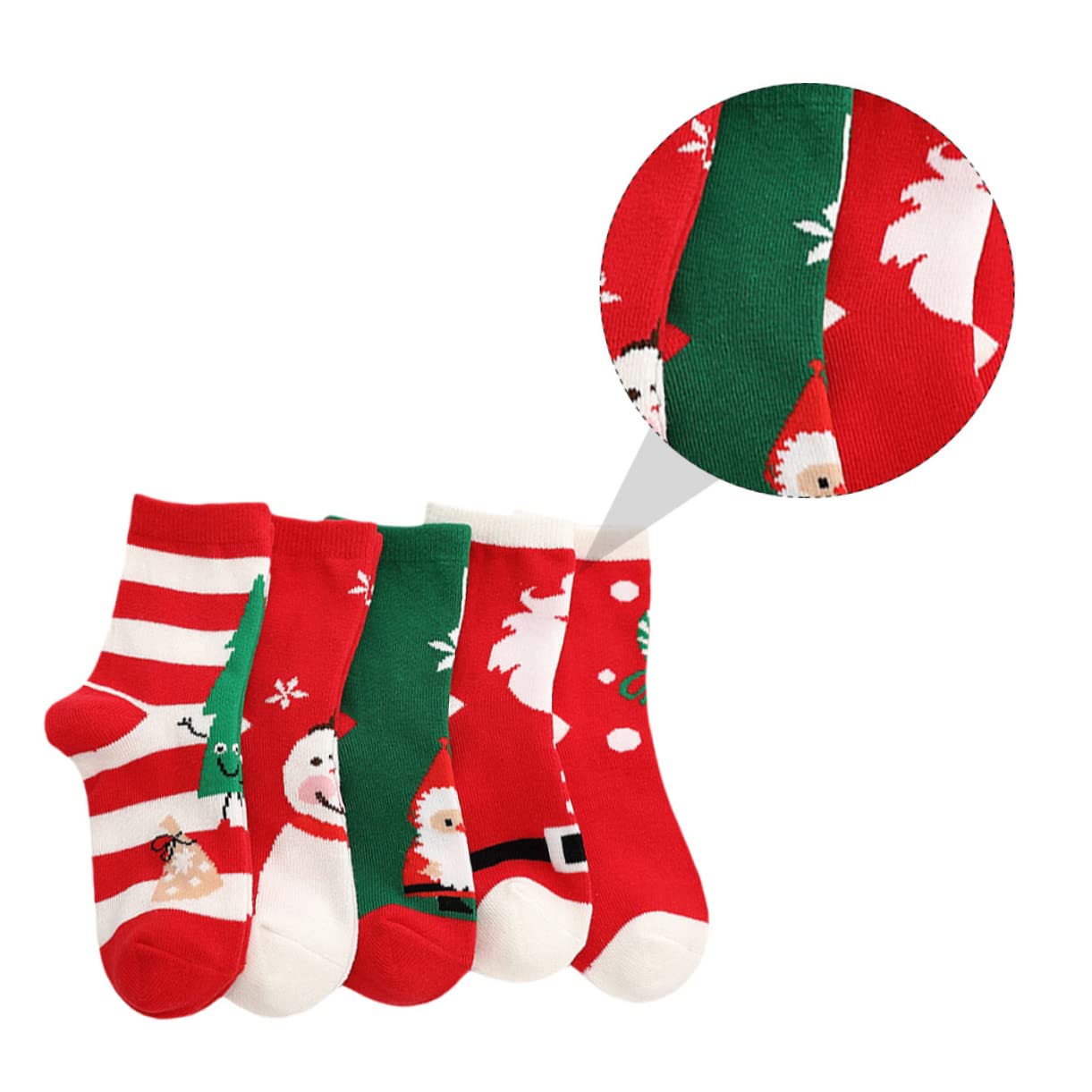 Healvian 5paia Calze di Natale Calde Calze Medie Cotone Cartoni Animati Calzini Unisex per Autunno e Inverno