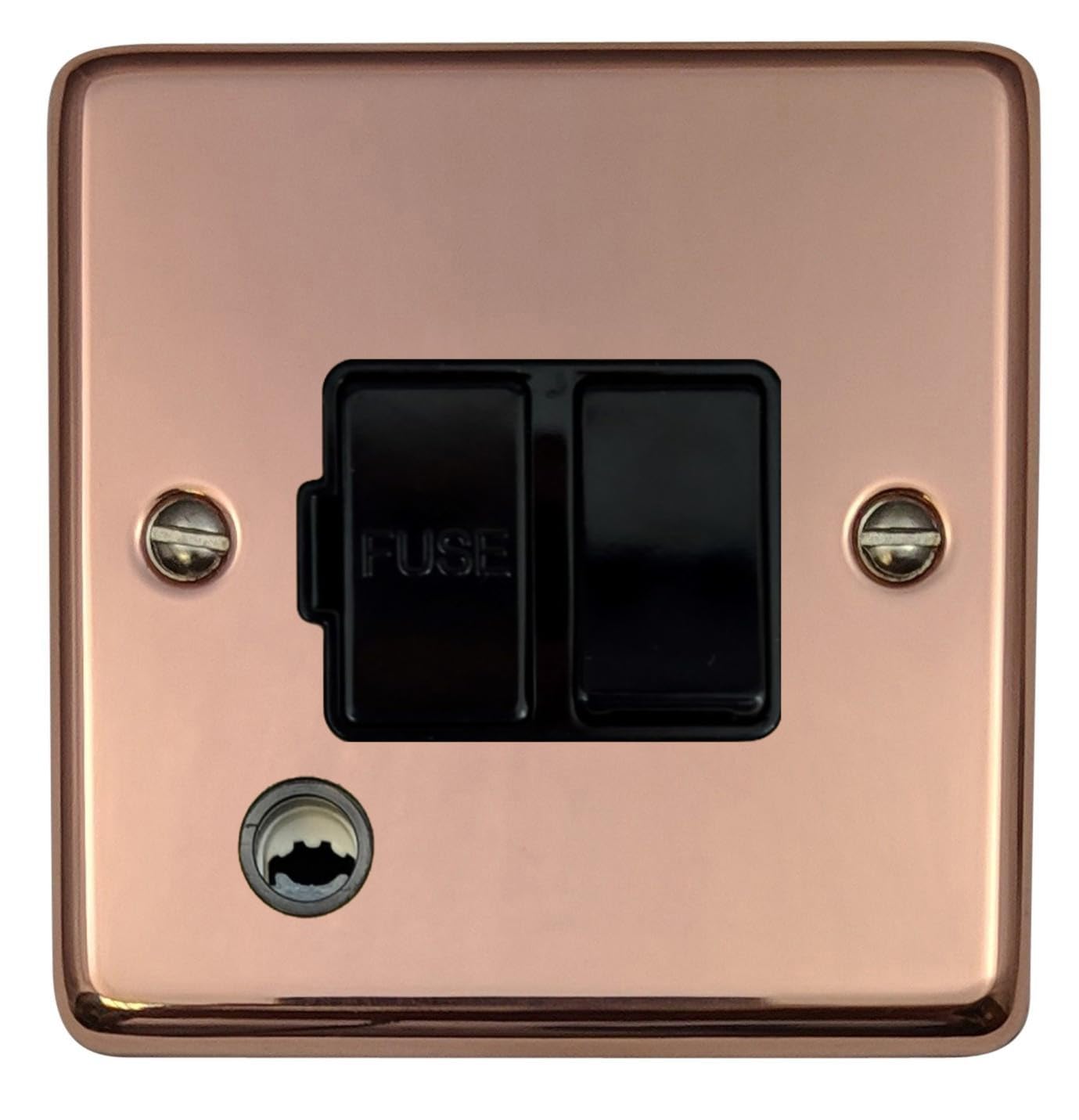 G&H Brassware G&H Cbc56b Standard Plate Bright Copper 1 Gang Fused Spur 13A Switched & Flex Outlet