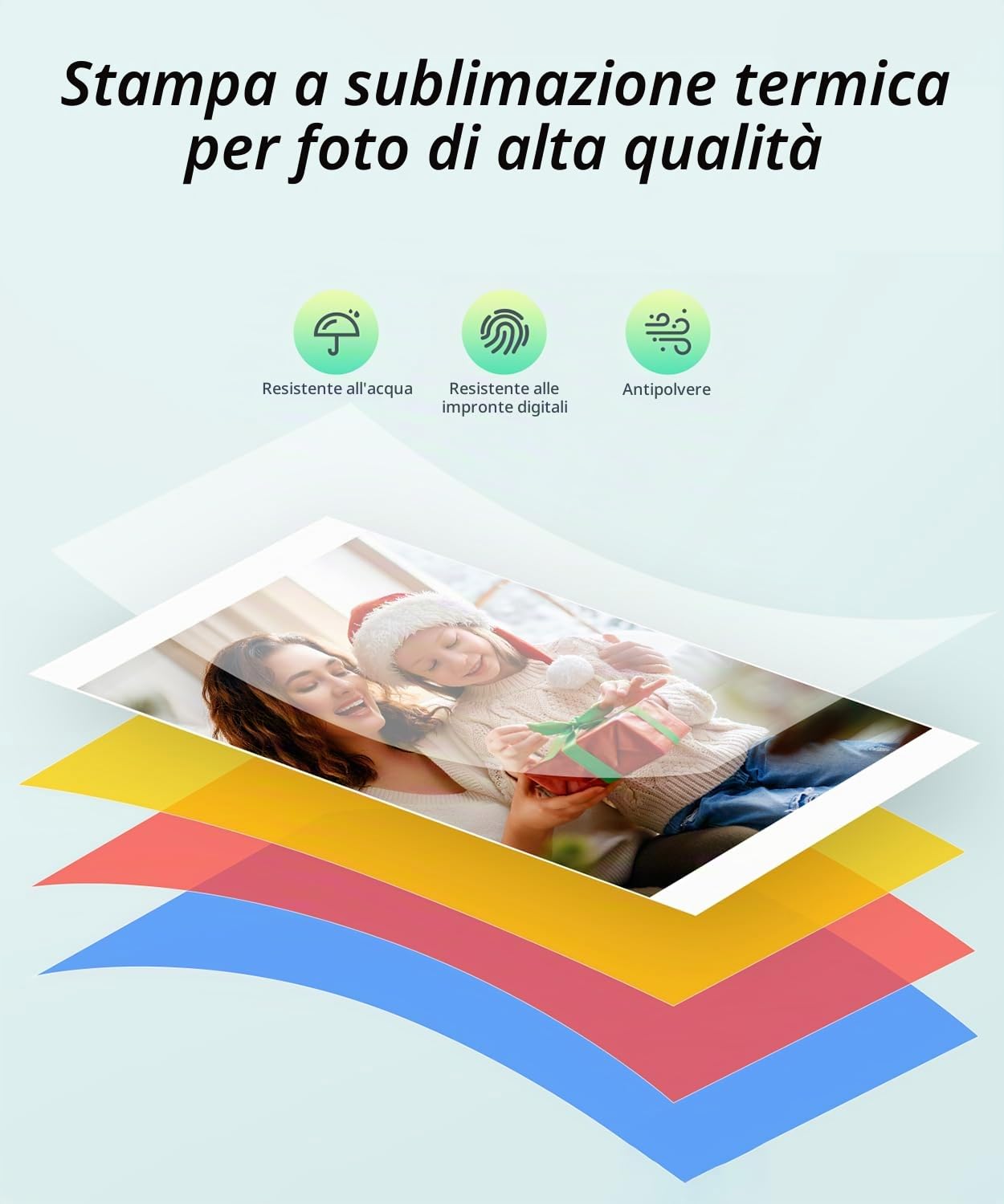 Yoton Carta Fotografica Lucida, 6 “x4” Carta Fotografica a Colori Vivaci, 54 Conteggi e 1 Cartuccia D'inchiostro, per stampante fotografica YP01