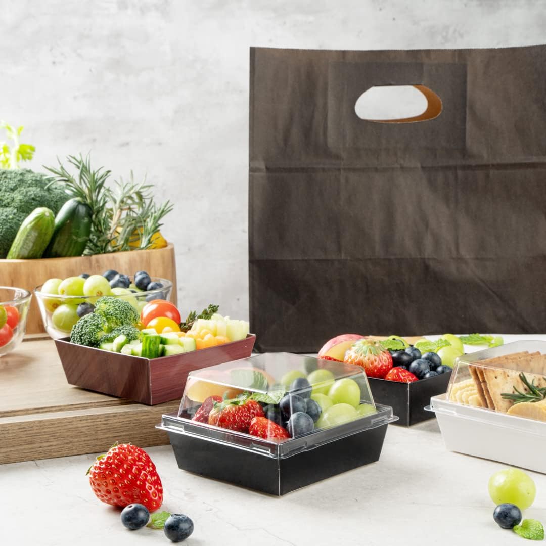 Restaurantware Matsuri Vision 3.7 x 1.4 Inch Sushi Trays 100 Greaseproof Sushi Packaging Boxes - Lids Sold Separately Disposable Black Paper Sushi Containers For Appetizers Or Desserts