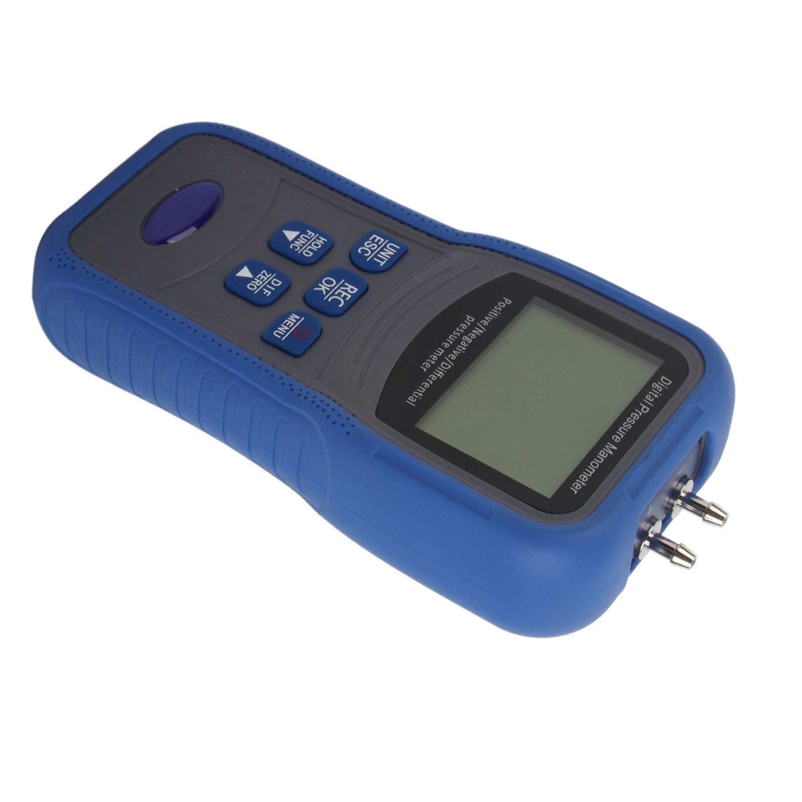 Jiawu Manómetro Digital Pantalla LCD Probador de Presión de Gas de Medición Rápida Sensible de Alta Precisión, ± 0,3% FS Manómetro Diferencial Digital para Reparación de Automóviles HVAC, Registra 32