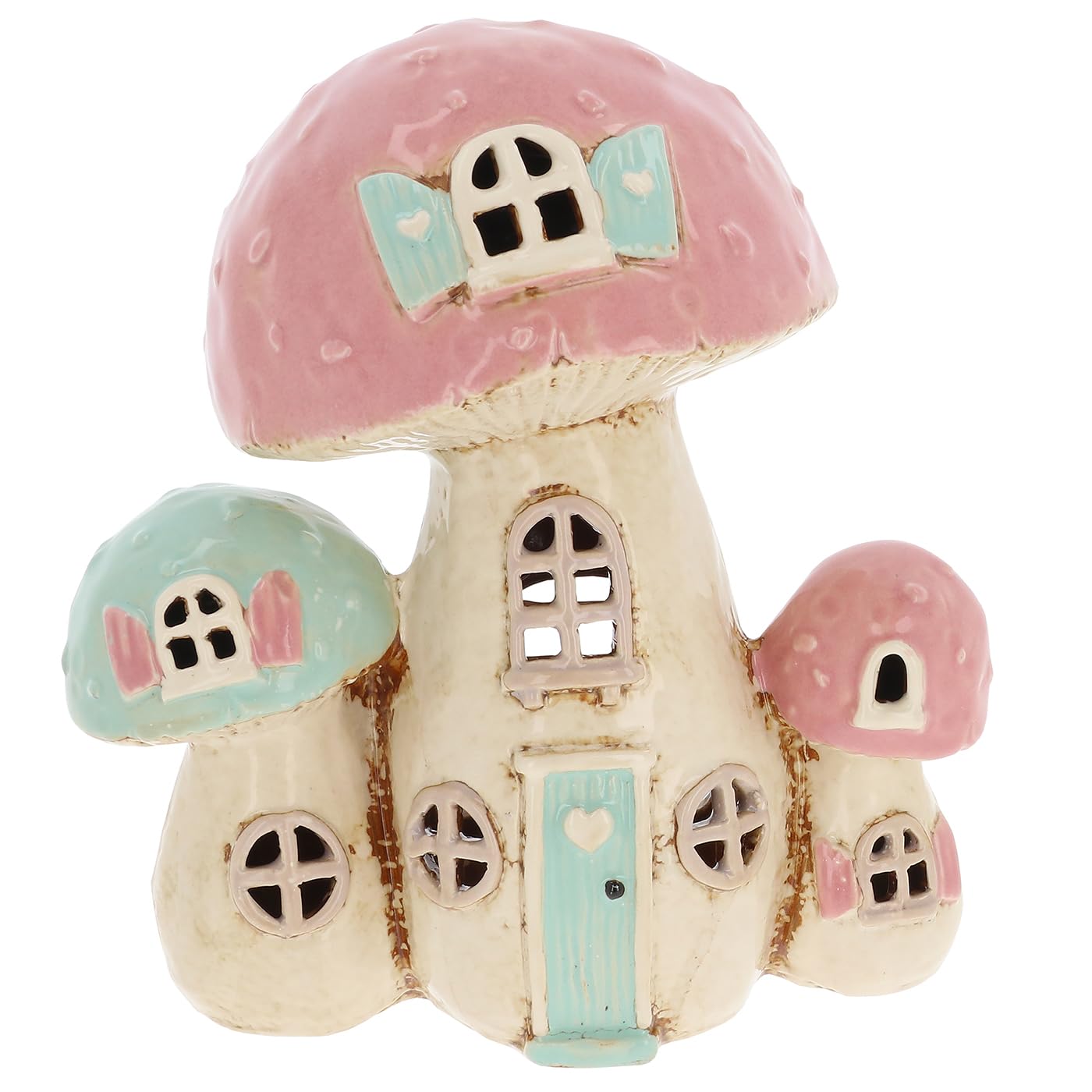 Shudehill Giftware Toadstool Trio House Village Pottery Ceramic Fantasy Houses - Pumpkin, Squash, Toadstool & More! (Toadstool Trio House)