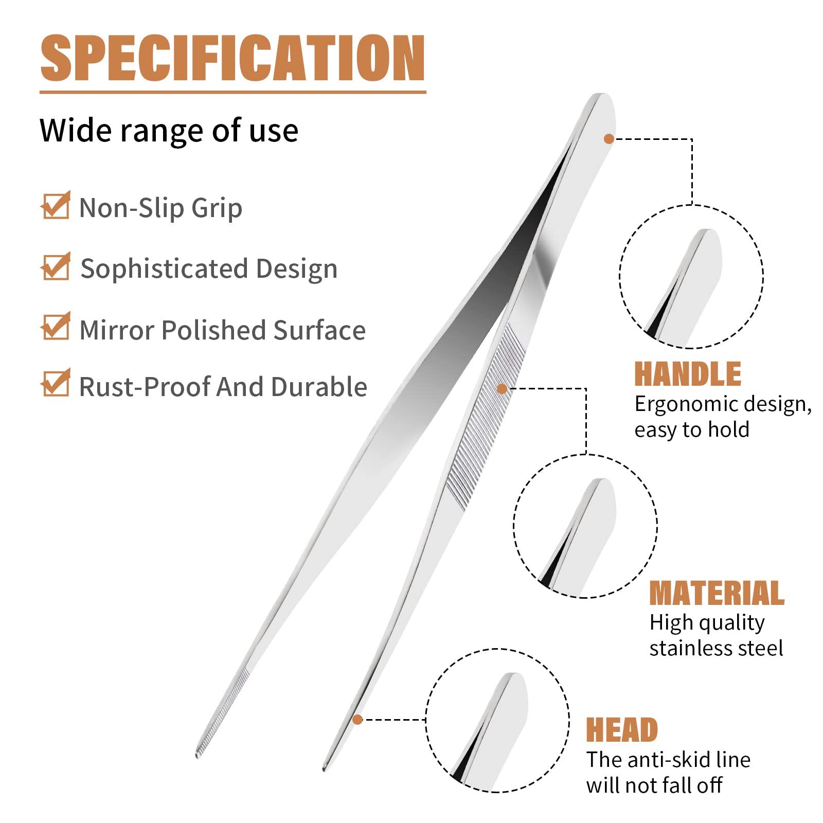 Set Pinzette Dritte E Curve In Acciaio Set 2 Pinzette