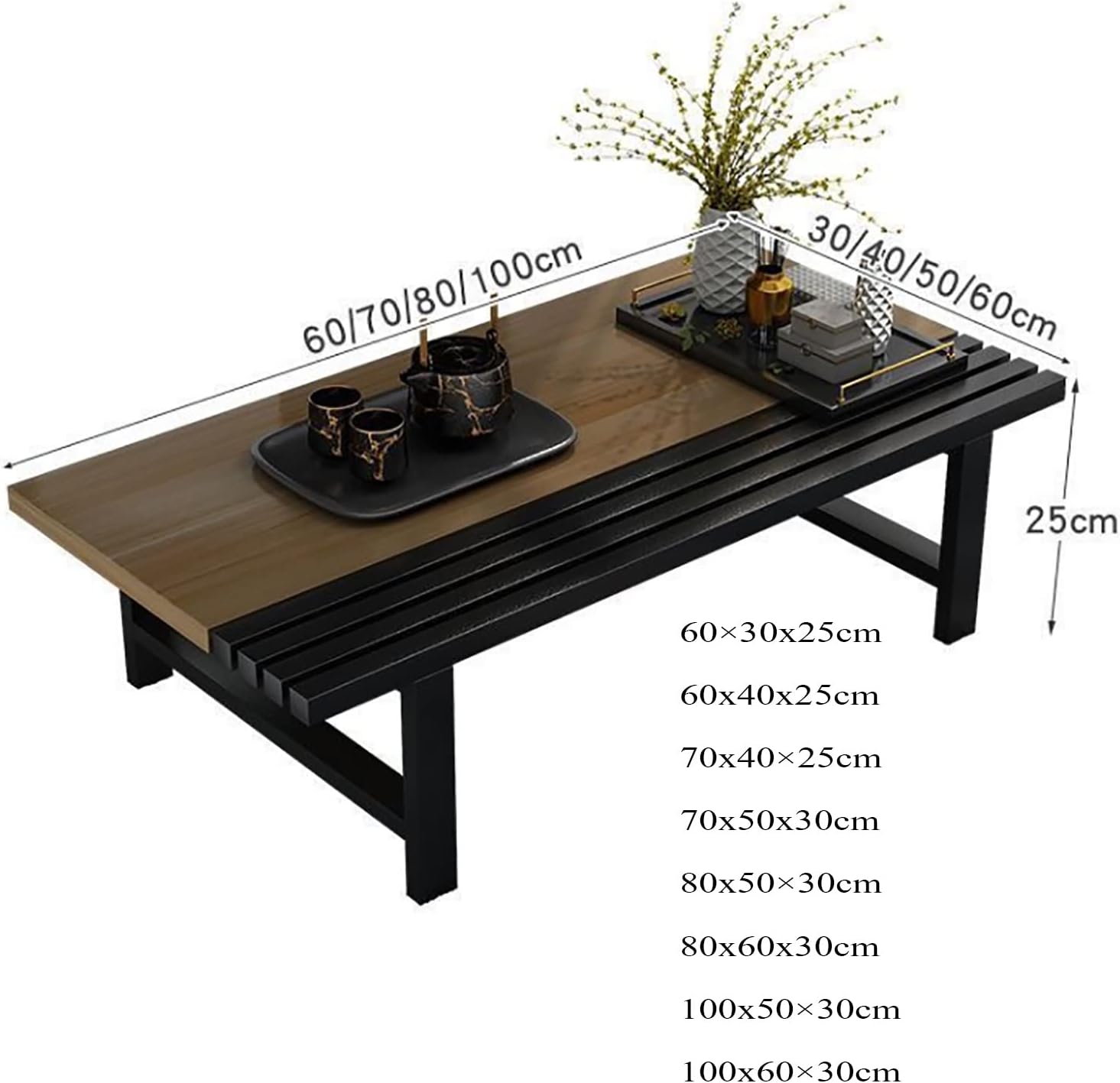 ZSH Coffee Table, Japanese Style Low Table/Household Dining Table/Tea Table, for Tatami Bedroom Bay Window Tea Room (Color : C, Size : 60x30x25cm)