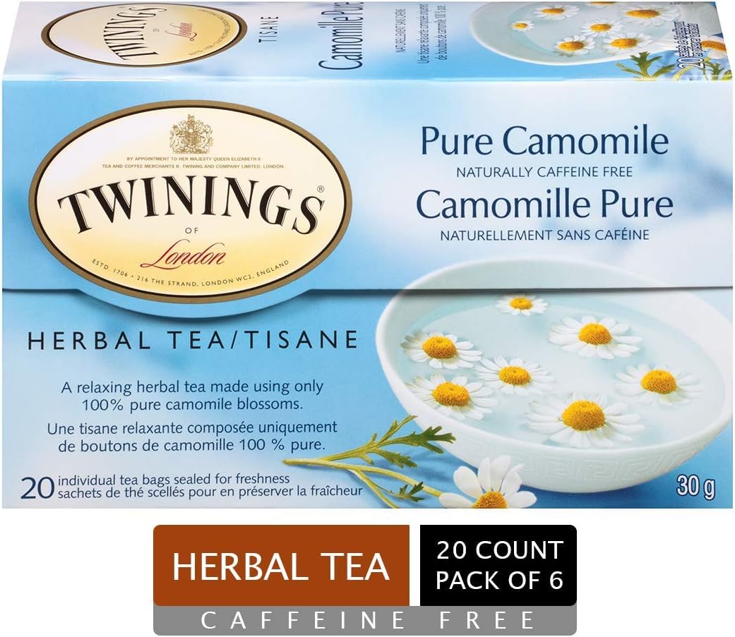 Twinings Herbal Camomile Individually Wrapped Teabags, Naturally Caffeine-Free, Made with 100% Pure Camomile Blossoms, 20 Count (Pack of 6), Enjoy Hot or Iced - 4