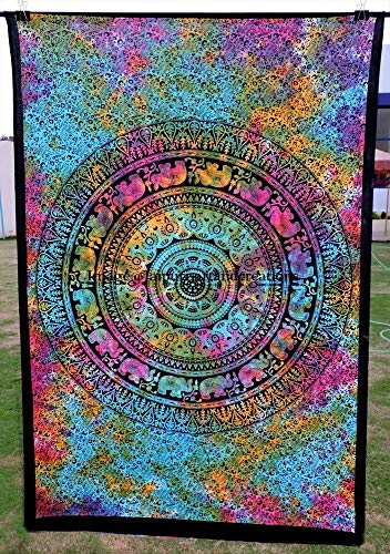 MY DREAM CARTS Tapiz Indio para Colgar en la Pared con diseño de Mandala Cover