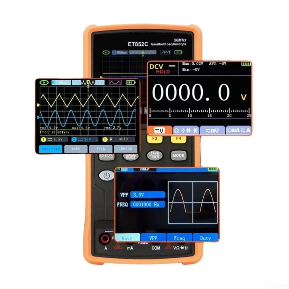3-in-1 Oszilloskop 50MHz 2-Kanal Digital | 50MHz Bandbreite, 2 Kanäle, Echtzeit-Analyse, für ideal für Schaltkreis-Diagnose, präzise Messung