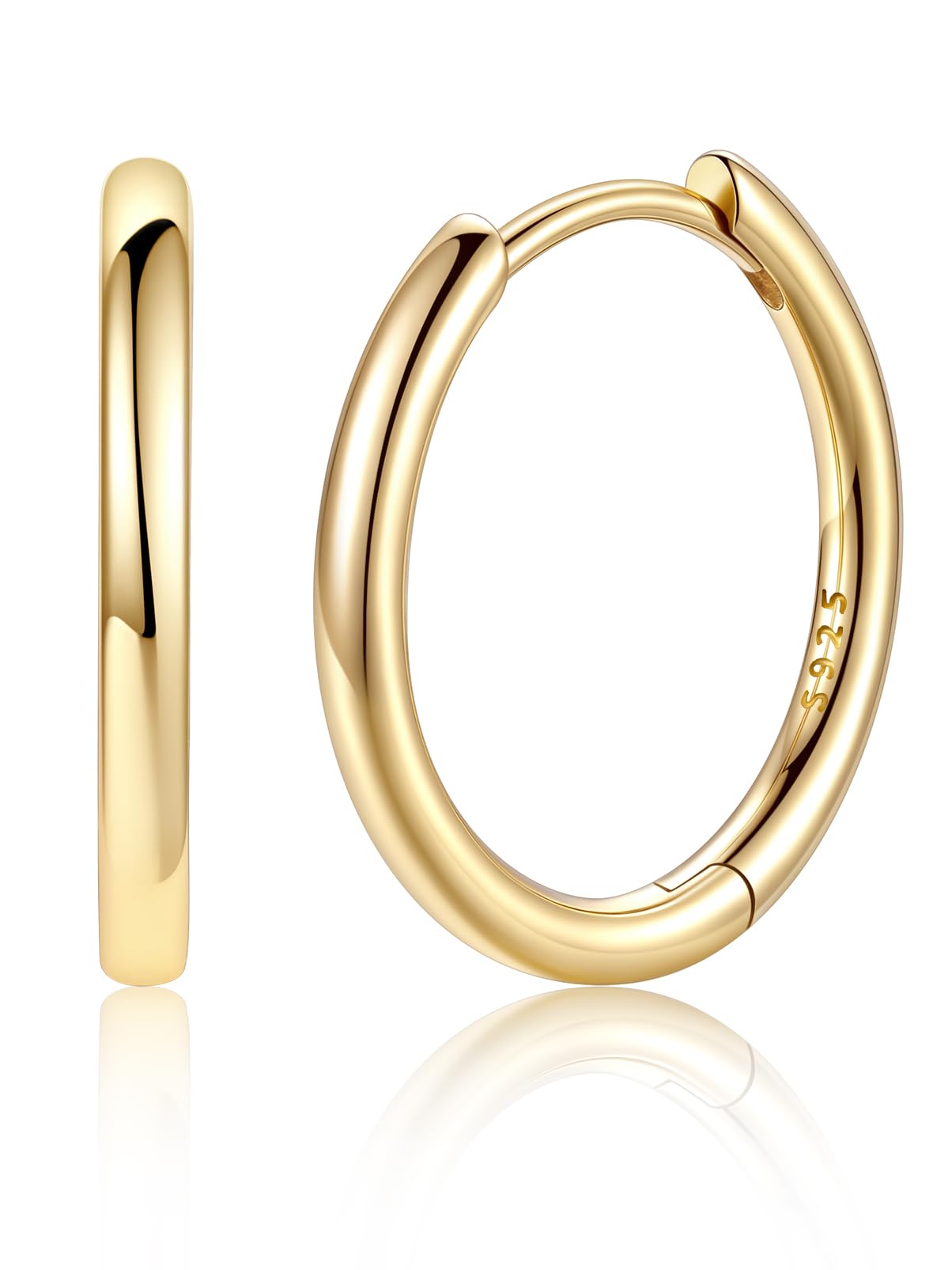 Silvora 925 Sterling Silver Hoop Earrings for Women, Small Huggie Hoops