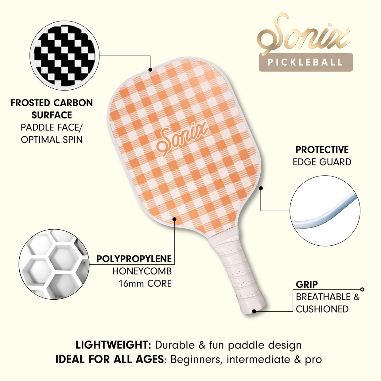 Sonix Pickleball-Paddel mit 2 Schlägern, 4 Bällen und Tasche mit Fiberglas-Oberfläche, USAPA-genehmigt