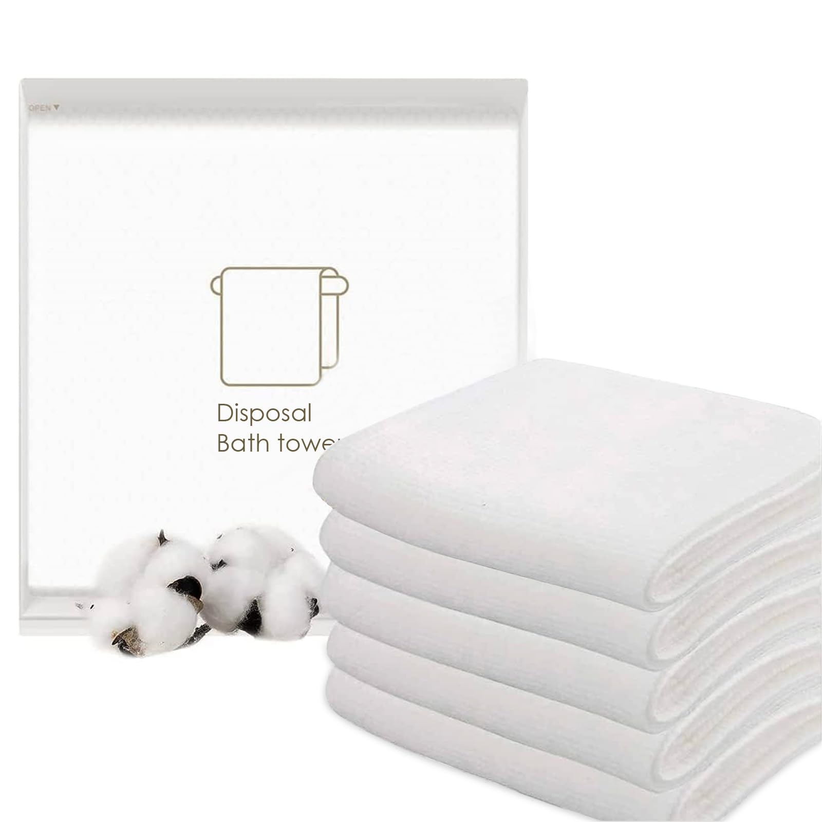 THMINS 70x140 cm 5 Pack Disposable Bath Towels,Shower Towels Large Disposable Towels Body,5 Individual Packing for Travel Hotel. Soft and Absorbent…