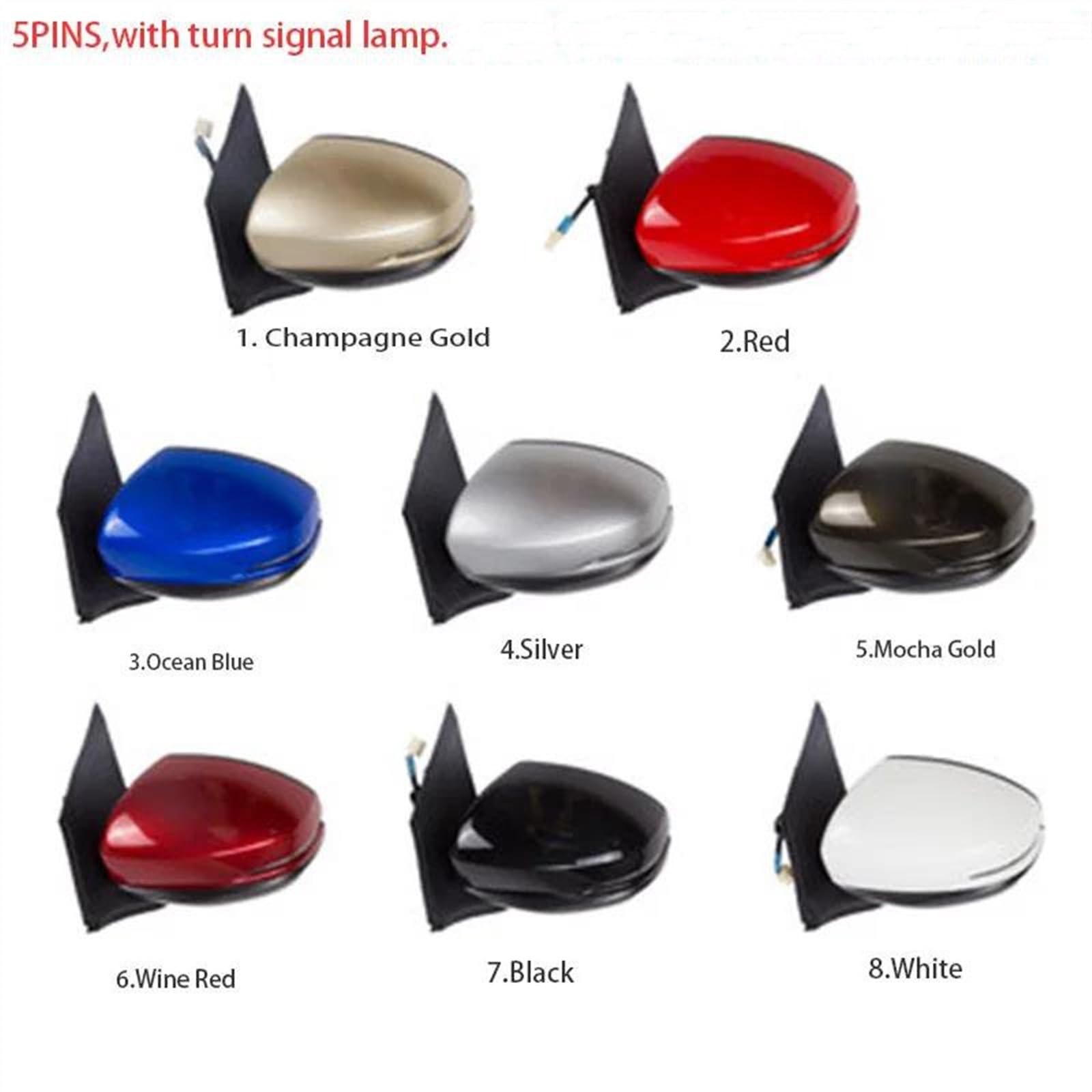 Per CITY Per GREIZ Per GIENIA 2015-2019 3PINS 5PINS Specchietto Retrovisore Laterale Gruppo Luce Di Direzione Specchietto Retrovisore Montaggio(Silver-LH)