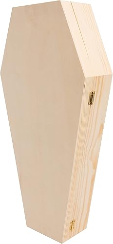 Miniatura 3 de Creative Hobbies Caja grande de ataúd de Halloween de 18 pulgadas, caja rellenable con bisagras para decoración de Halloween, recuerdo de fiesta,