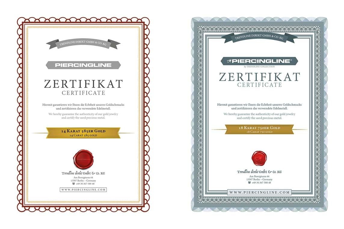 PIERCINGLINE Nasenpiercing 14K Gold Nasenstecker L-Form EINGEFASSTER MOISSANIT 585er Gold - Goldfarben