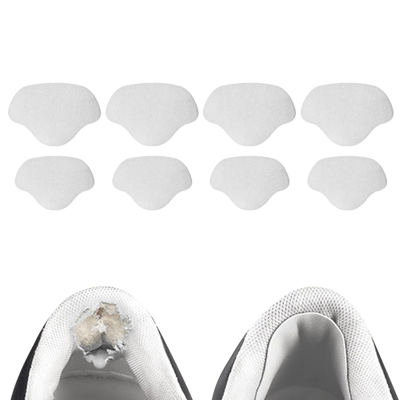 8 pcs de parches para reparación de zapatillas, parche adhesivo para talón, agujeros zapatillas, parche para de talones, parche de agujeros zapatos, la mayoría de los tipos de zapatos, Blanco