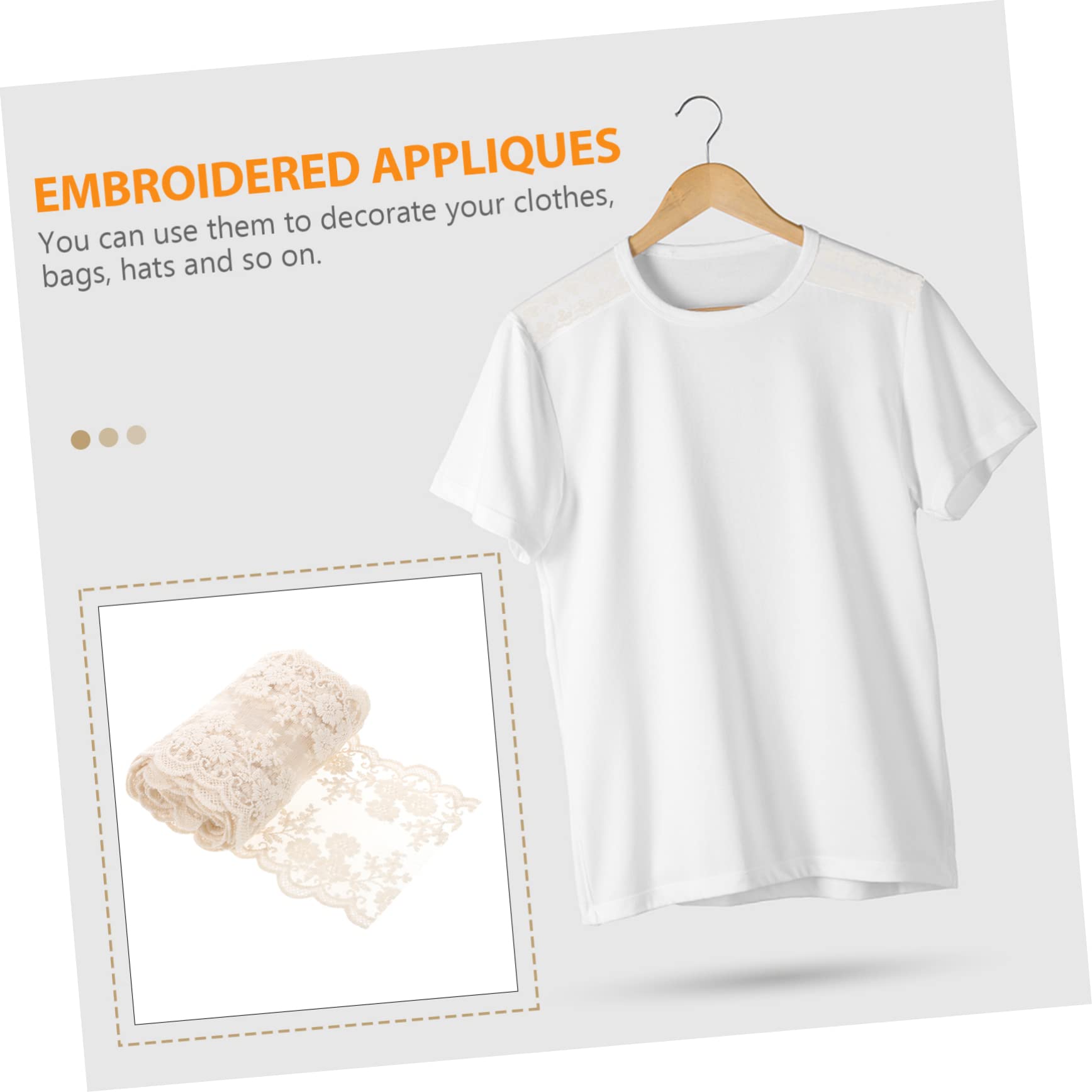 SHINEOFI 3rollos Encaje Decorativo Para Ropa y Manualidades Metros De Encaje Sin Elasticidad Para Vestidos De Boda y Proyectos