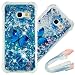 A7 2017 Case, 3D Cute Painted Glitter Liquid Sparkle Floating Luxury Bling Quicksand Shockproof Protective Bumper Silicone Case Cover for Samsung Galaxy A7 2017 A720. Liquid - Blue Butterfly