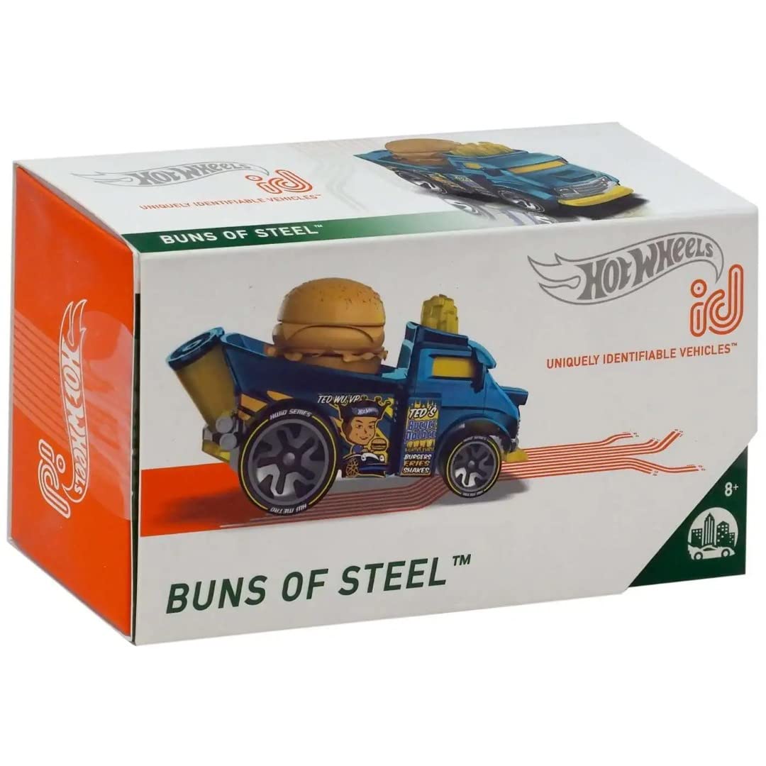 Hot Wheels id Veicoli identificabili in modo univoco blu panini di acciaio, scala 1:64 (HBG17)