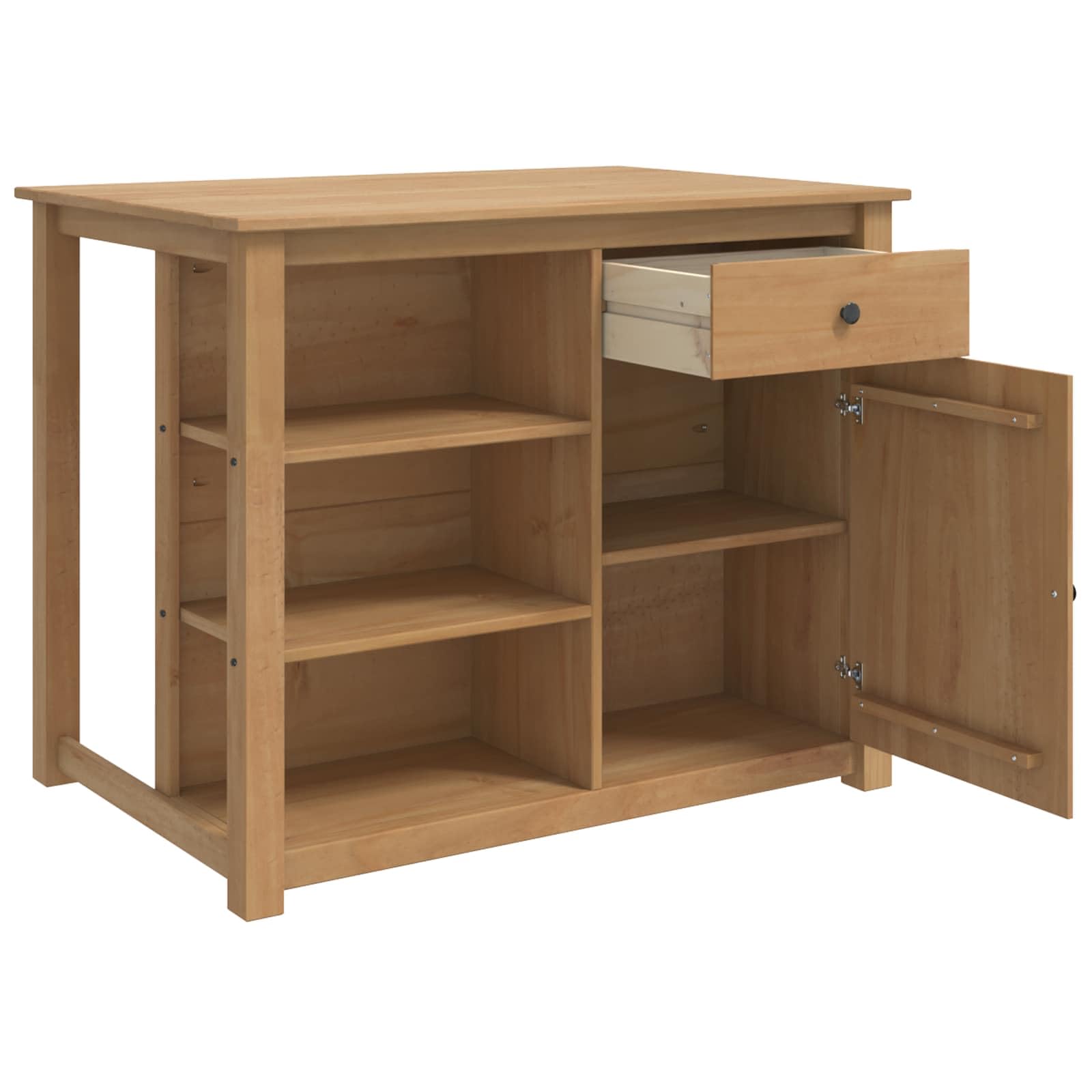 Set di isole da cucina, 2 pezzi, in legno massello di pino e cera