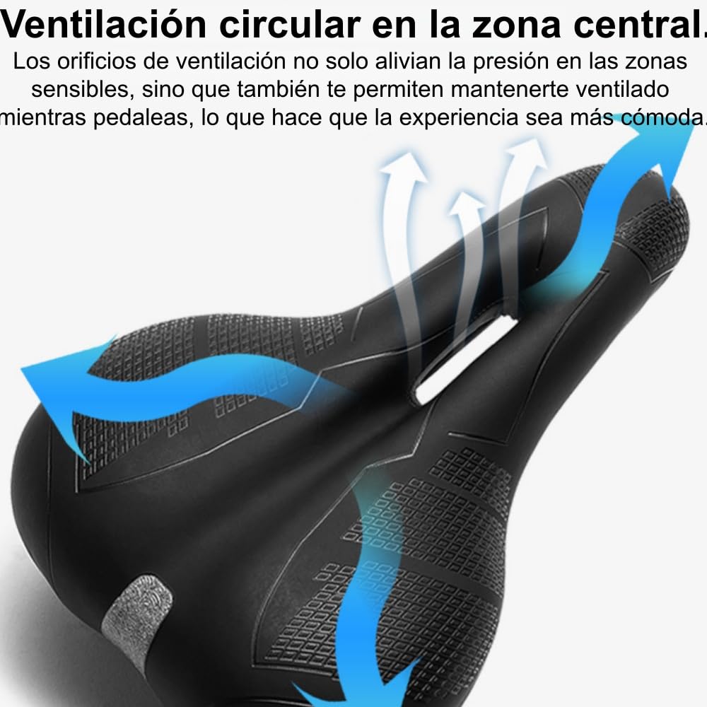 lociena 3.0 Comodidad sillín de Bicicleta Unisex, Amortiguador, Transpirable, para Carretera y montaña