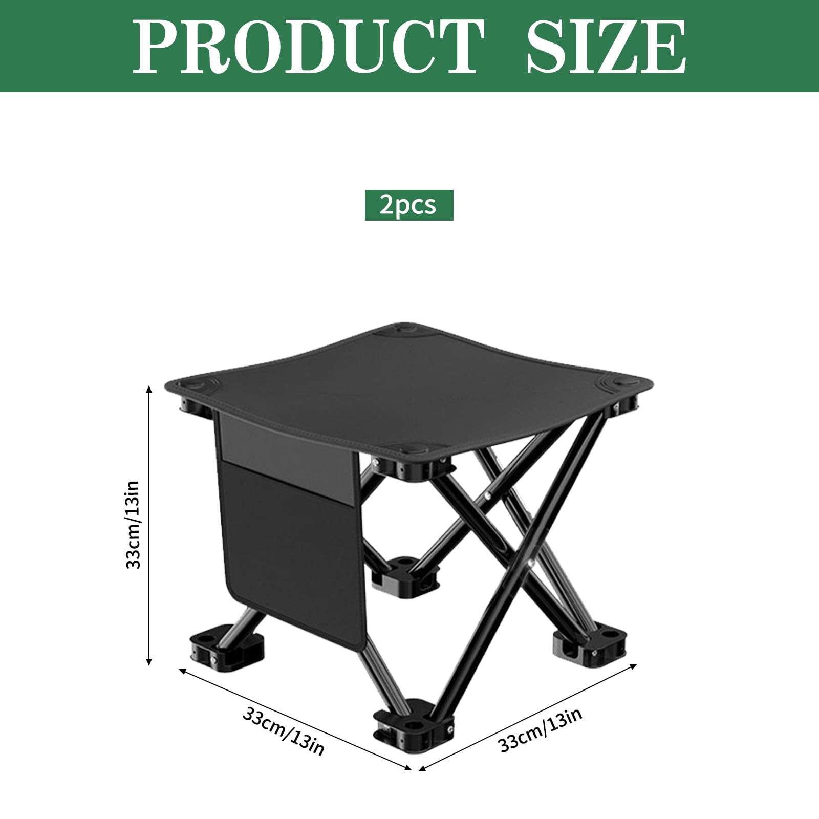 Sedile Piccolo Pieghevole,2 Pezzi Sgabello Pieghevole Portatile 33 CM,Mini Sedia Pieghevoles per Esterni,Sgabello da Campeggio,per Escursioni,Pesca,Viaggi,Giardino,Spiaggia