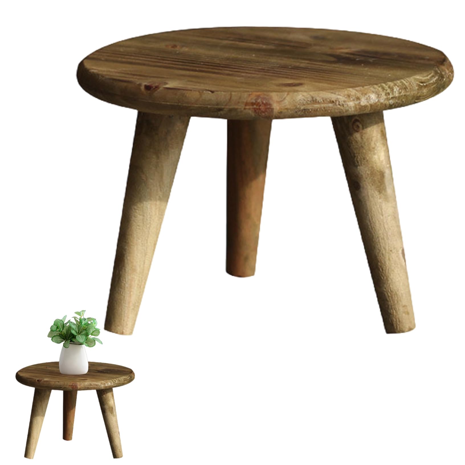 Tabouret de plante, support de plante en bois rond 9 pouces, tabouret en bois décoratif pour pots à fleurs, intérieur, extérieur, jardin, patio, pour plantes