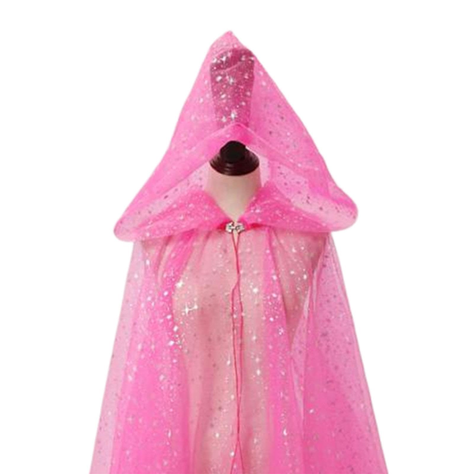Mantello con Cappuccio per Donna, Mantello Da Sposa per Adulti, Costume, Lungo, Lavabile, Mantello con Cappuccio in Tulle Lucido, Mantello Da Sposa Pe