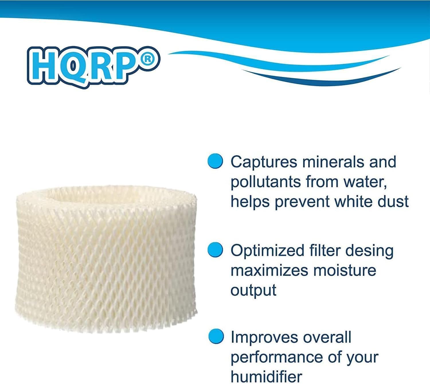 HQRP 2-Pack HU4102 Wick Filter Compatible with Philips 2000 Series, HU4801, HU4802, HU4803, HU4811, HU4813, HU4814, HU4816, HU4801/01, HU4802/01, HU4803/01, HU4811/10, HU4813/10 Humidifiers, White
