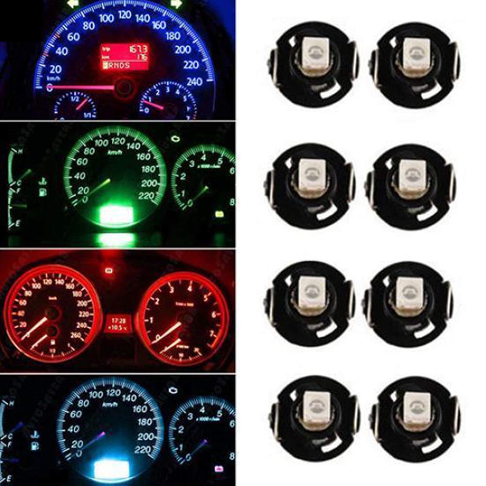 Lampade LED per Cruscott, 10Pcs T4.2 12V LED Lampadina Strumento Auto Cruscotto Meter Luci di Pannello Lampade T4.2 White