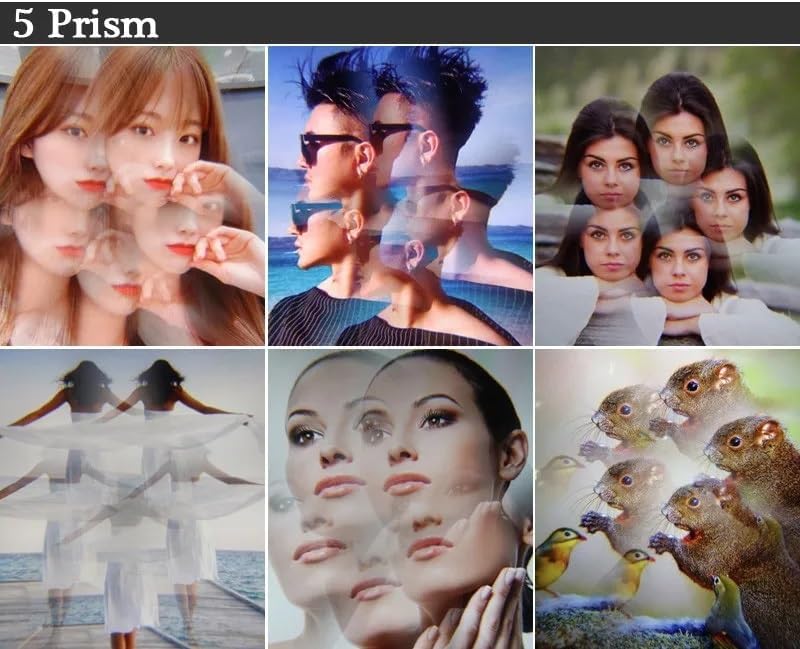 52/55/58/62/67/77mm Camera Filter Kaleidoscope Special Effects Photography Accessories SLR Lens Prism 5 Prism(Add 52mm Adapter)