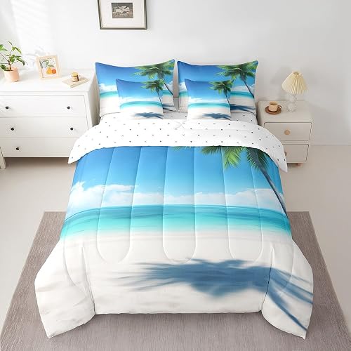 Erosebridal Hawaii Beach 7 Piece Comforter Set Full Bed in a