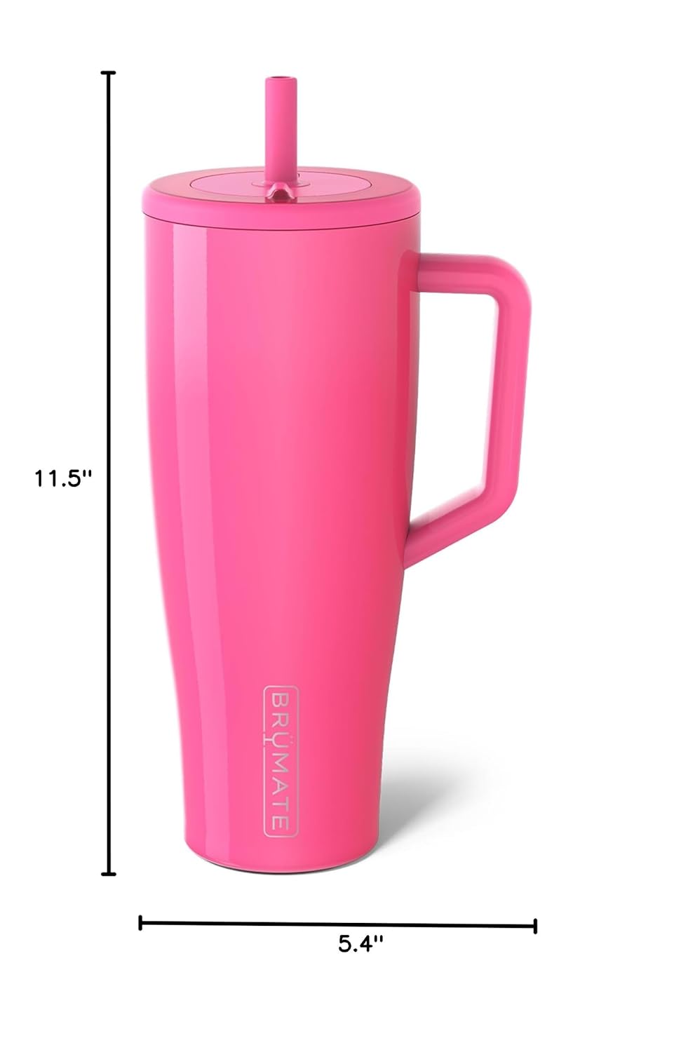 BrüMate Era 40 oz Tumbler with Handle and Straw | 100% Leakproof Insulated Water Bottle Tumbler with Lid and Flexible SoftSip Straw | Made of Stainless Steel | Cup Holder Friendly | 40oz (Neon Pink) - Image 8