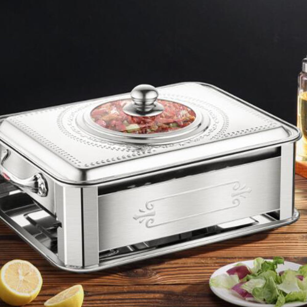 Hemobllo Coperchio Pentola 40X30 CM Acciaio Inox Copertura Anti-Schizzi d'Olio, Accessorio per Cottura di Pesce Grigliato in Cucina Domestica e Professionale