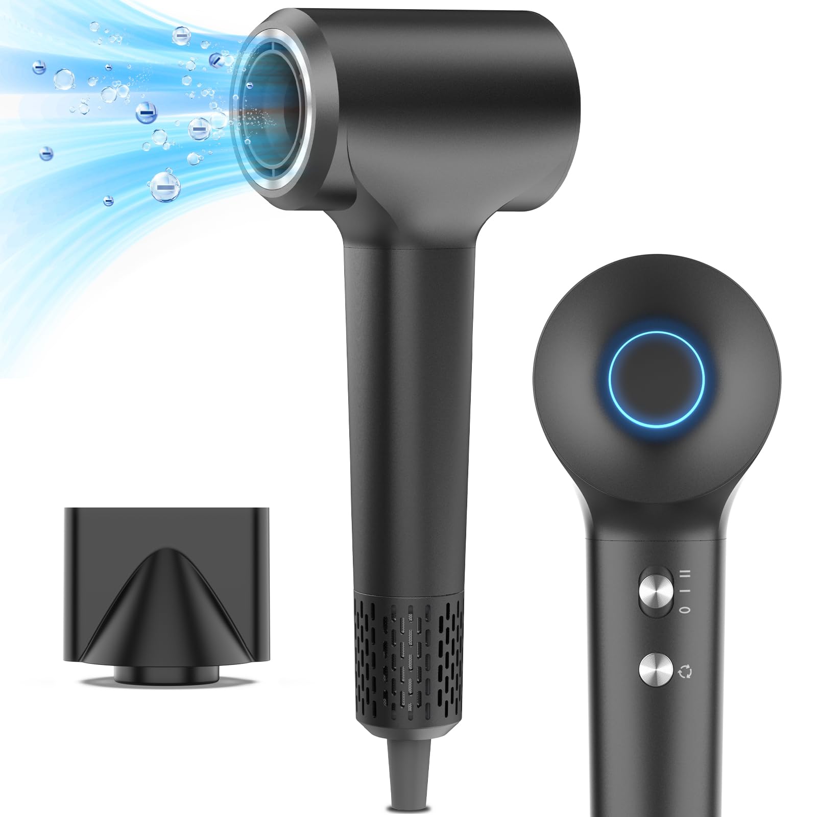 Secador Pelo Profesional, 1500W Secador de Pelo, Secador Pelo Ionico 200 Millones, Motor Sin Escobillas de 110.000 RPM, Secado Rápido, 57 dB de Ruido Bajo Secador de Pelo Profesional para Viaje y Casa