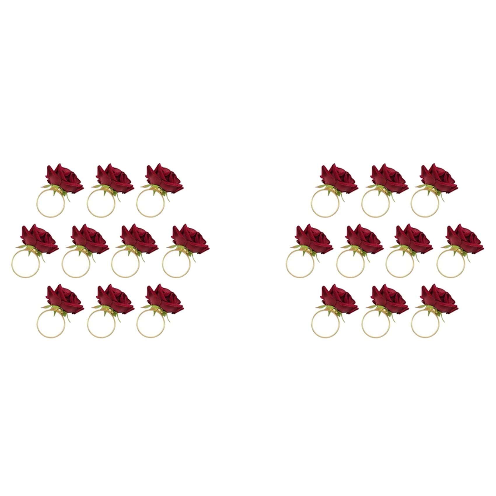 Hndhbfgrt 20Pcs Red Rose Shape Towel Buckle Napkin Ring Wedding Party Valentine's Day Hotel Table Decor Napkin Holder