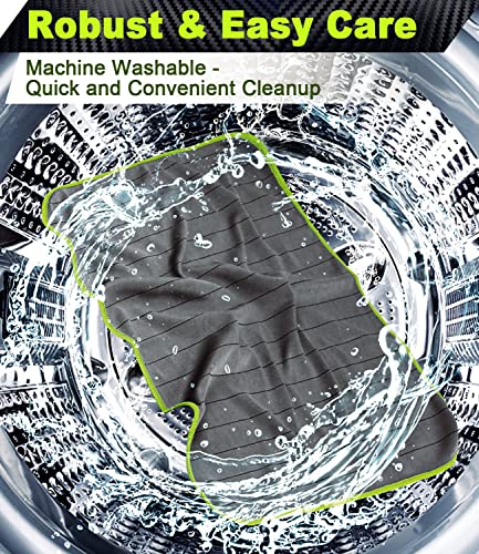 Airlab 2X Mikrofasertuch Carbon Tücher Auto, 50x40 cm Fenstertuch Poliertuch für Kristallklare & Streifenfreie Scheiben, Carbon Mikrofaser Putztücher Glastücher Reinigungstücher, Grün, 400GSM