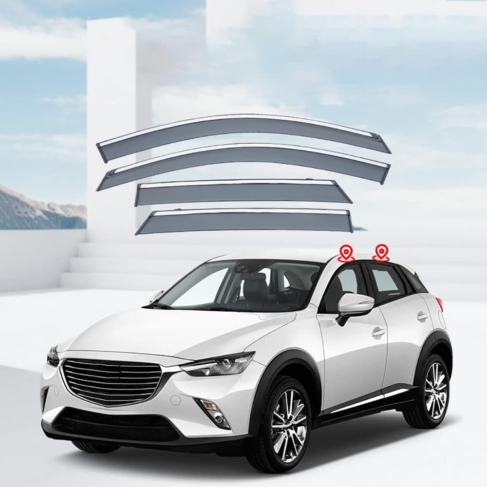 PANXUC Car Wind Deflectors for MAZDA CX-3 DK 2016-2022, Side Window Wind Rain Deflector Window Visor Sun Rain Guard Smoke Guards