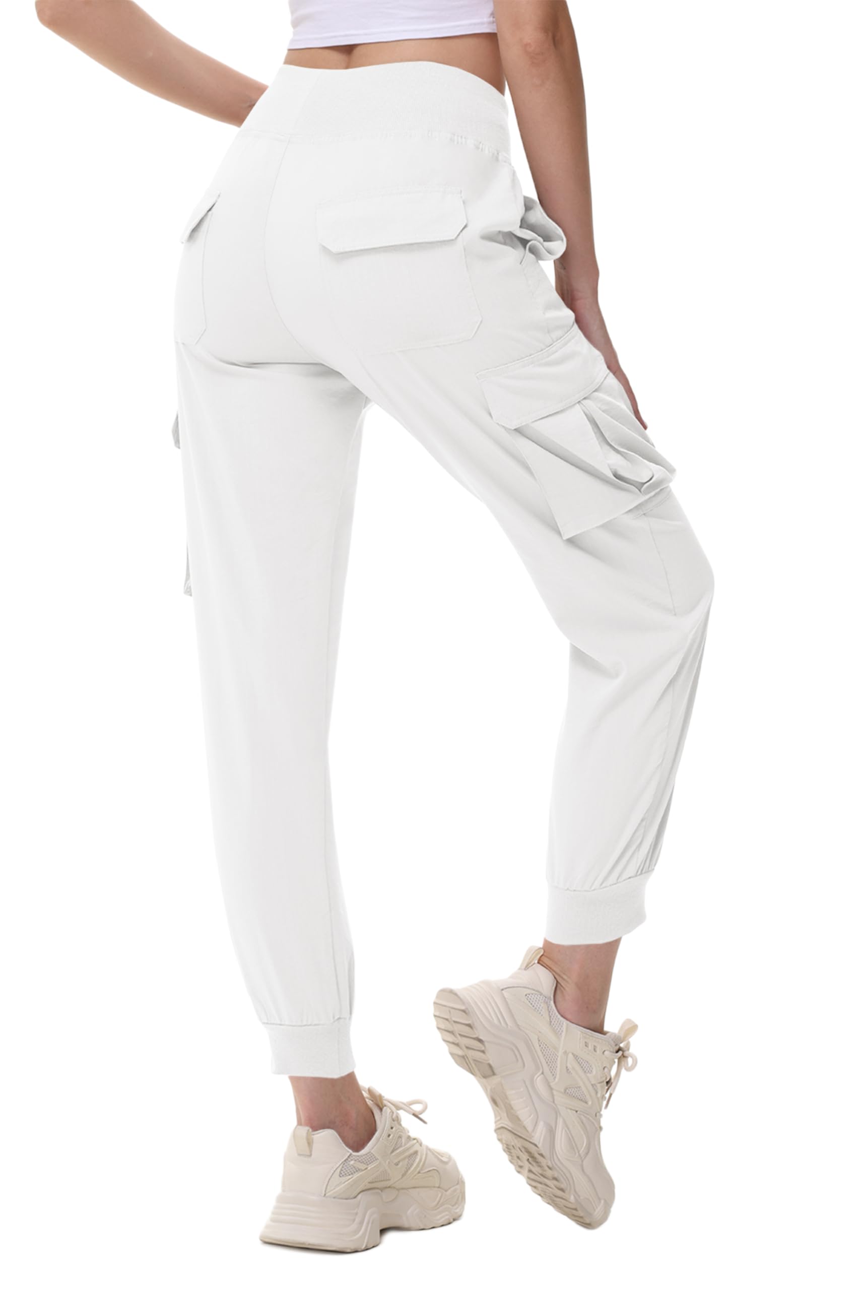 YuKaiChen Women's Lightweight Cargo Capris Hiking Summer Pants Joggers Elastic Waist Travel Outdoor with Pockets