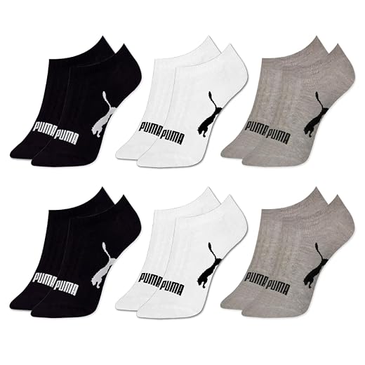 Kit 06 Pares de Meia Puma Sapatilha Invisível Colorida Algodão Poliamida Feminino Adulto