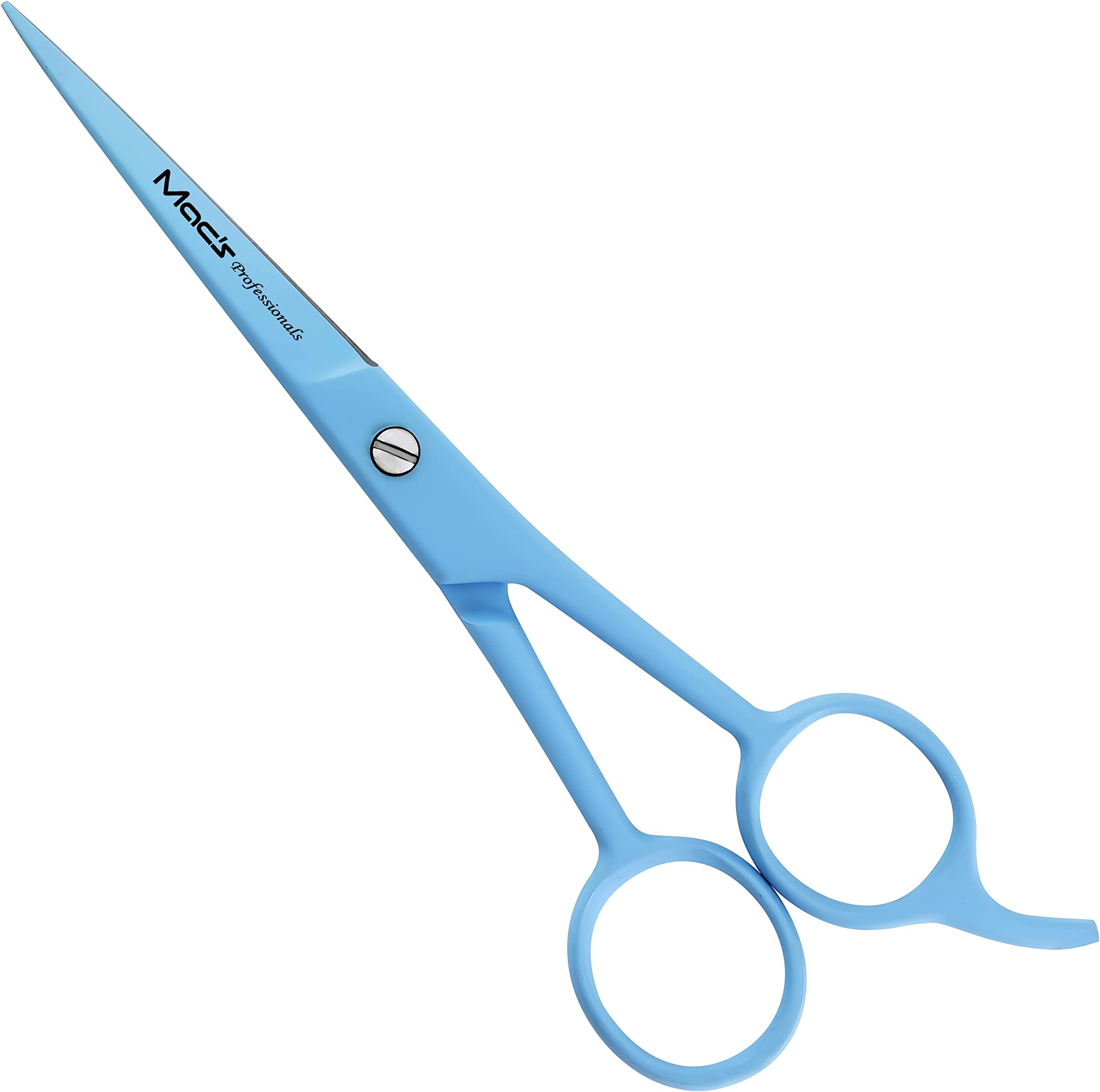 MacRazors Products Macs Hair Cutting Scissors ,6.5 Inch Hairdressing Scissor, Premium Stainless Steel Razor with Sharp Edge Blade & Salon Scissors, for Men, Women, Kids, Adults, Pets-3008BL(Blue)