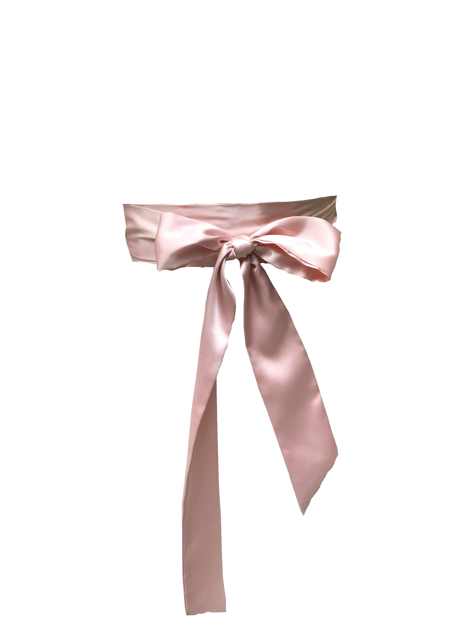 AIMECHA Satin Sash Belt For Bridal Wedding Bridesmaid Dress Belt 2'' Wide Double Side, Blush, Medium