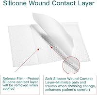 Vista 8 de Dimora Apósito hidrocoloide de 4 x 4 pulgadas, parches autoadhesivos estériles y capa de contacto de heridas de silicona Dimora para heridas