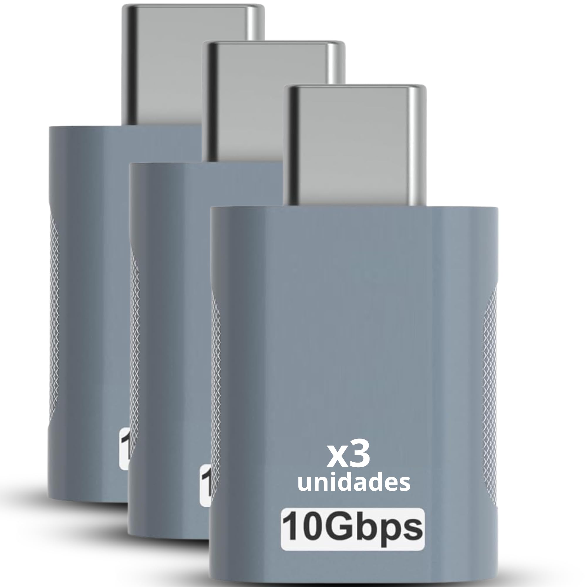 HappyMots - USB C zu USB 3.0 (3.1) OTG Adapter mit 10Gb Geschwindigkeit | Premium Zinkgehäuse mit hoher Hitzebeständigkeit | USB zu Typ-C Adapter | Buchse Konverterkabel | Farbe Silber