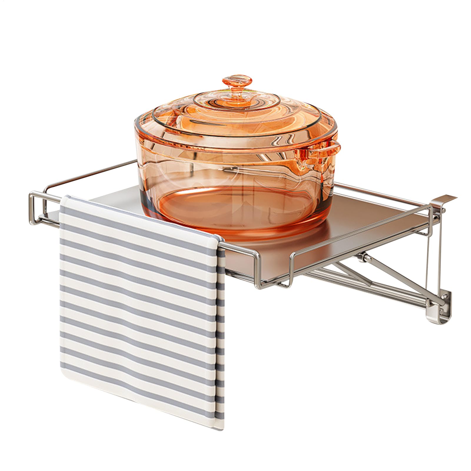 Organizador De Puerta De Armario Organizador De Ganchos Plegable para | Estante Perchero De Acero Inoxidable Para Cocina Baño Hogar Encimera Utensilios