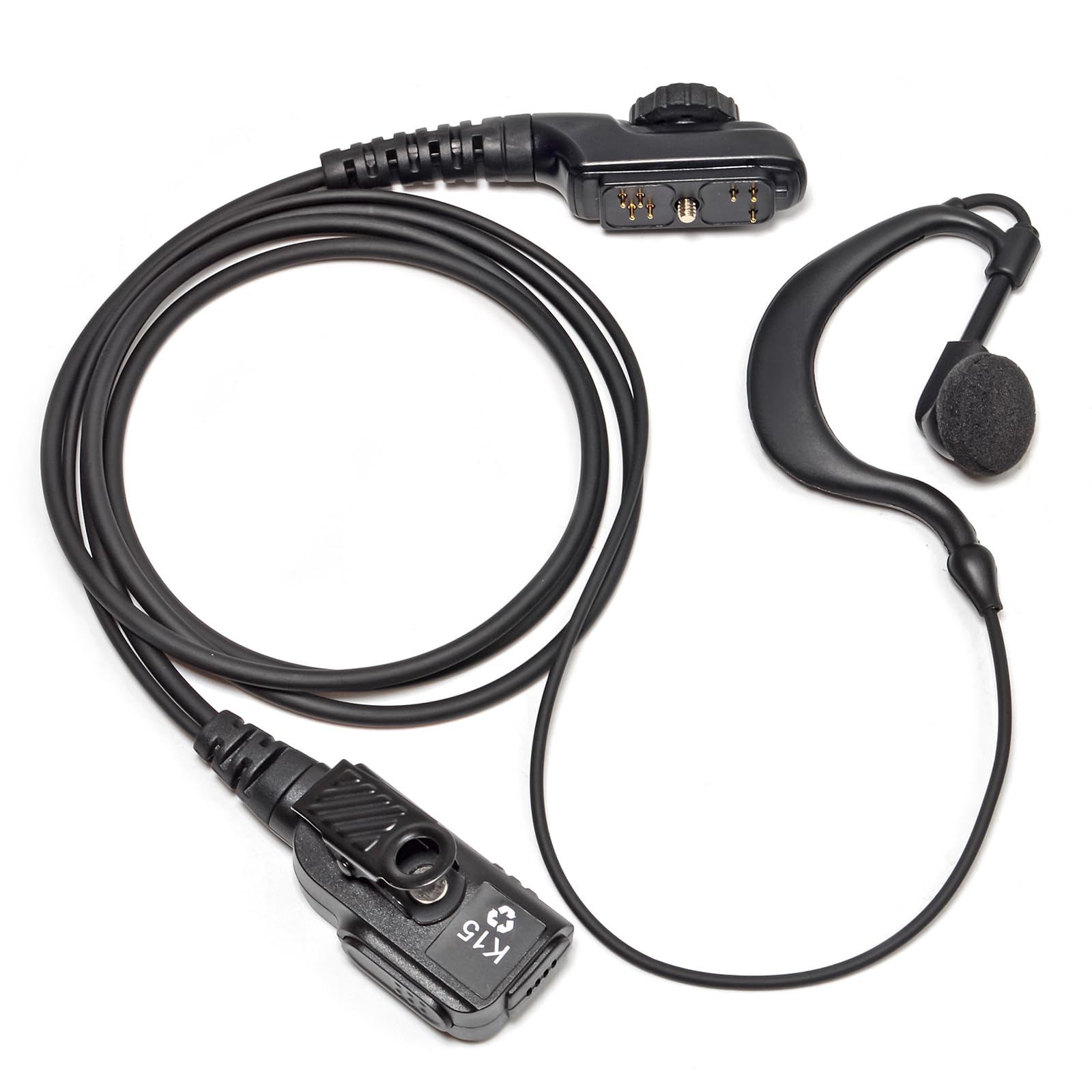 UAYESOKRadio Earpiece G Shape Earhook Walkie Talkie Headset for Hytera HYT PD700 PD700G PD780 PD780G PD782 PD702 PD705 PD752 PD790Ex PT580H PT580 with PTT Mic Microphone Screw