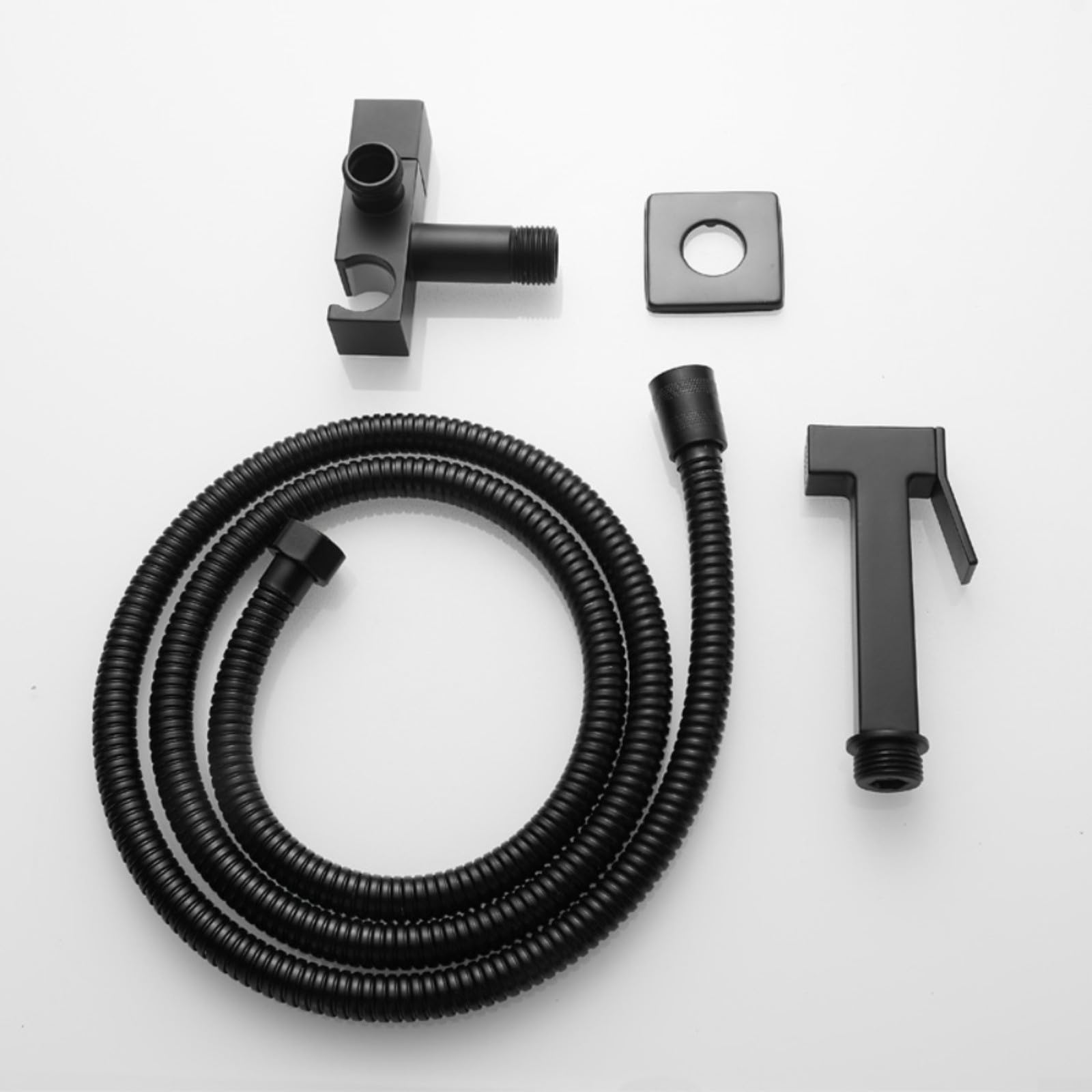 Arnto Quality Tool - Kit spruzzatore per bidet quadrato ad alta pressione in lega di zinco cromato con tubo da 1,5 m per pulizia del bagno e igiene personale