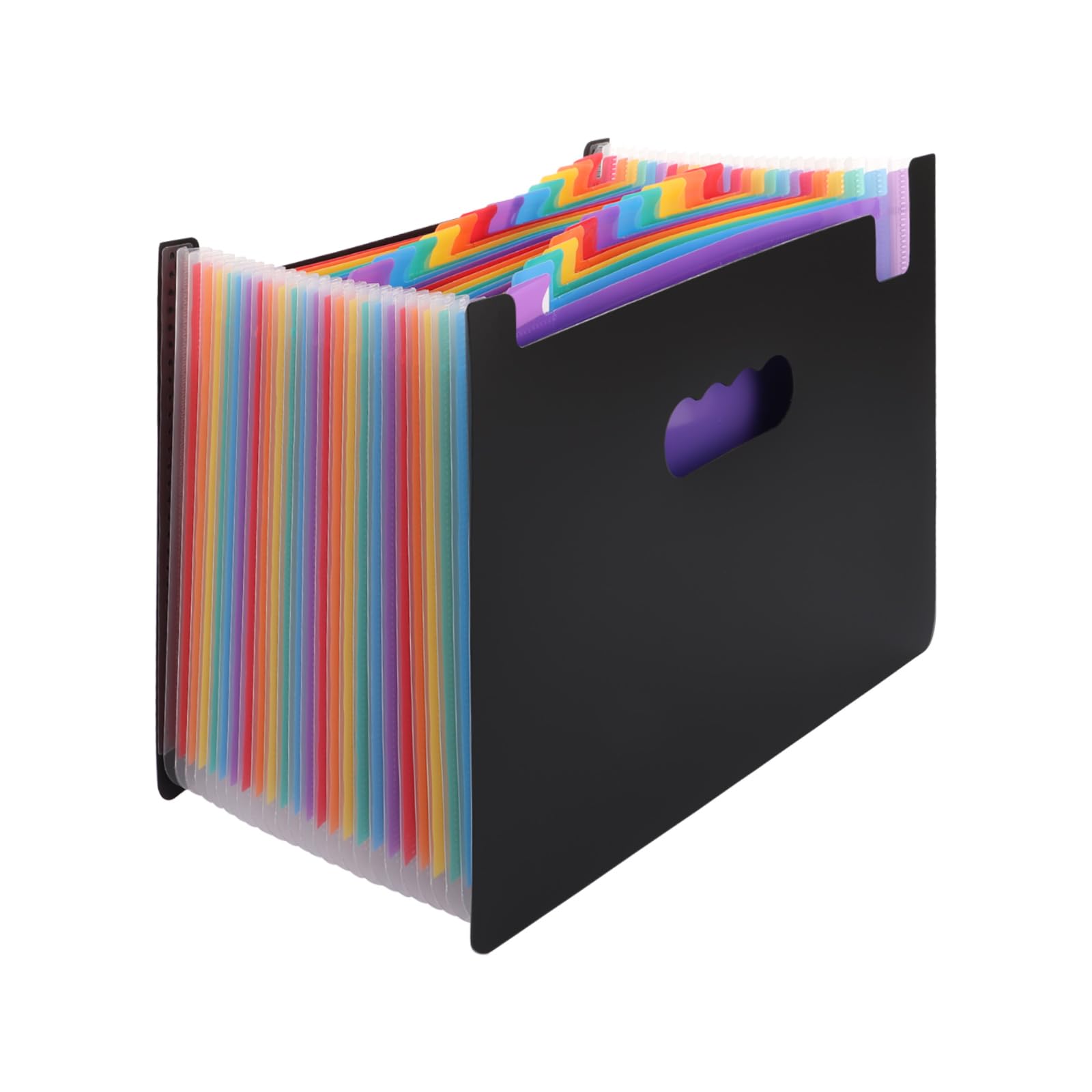ASelected Expanding File Folder, 24 Pockets File Organiser Document Organiser Plastic Accordian File Organiser A4 Size A-Z Alphabet Colored Tab Rainbow Document Box A4 Expanding File