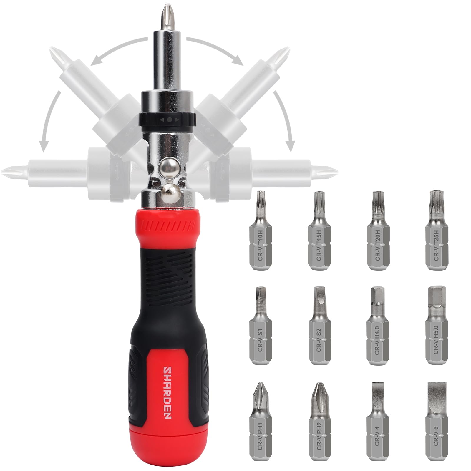 Buy SHARDEN Ratcheting Screwdriver 13in1 Multibit Screwdriver All in One Screwdriver Set with
