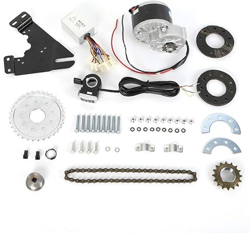 Miniatura 6 de Kit de conversión eléctrica de cadena izquierda de bicicleta normal de 24 V, kit de pulgar de 250 W para engranaje eléctrico casero DIY