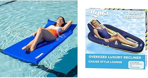 Flotadores de piscina autoinflables para adultos, más duraderos, respetuosos con la piel, balsa portátil con reposacabezas, colchón inflable de