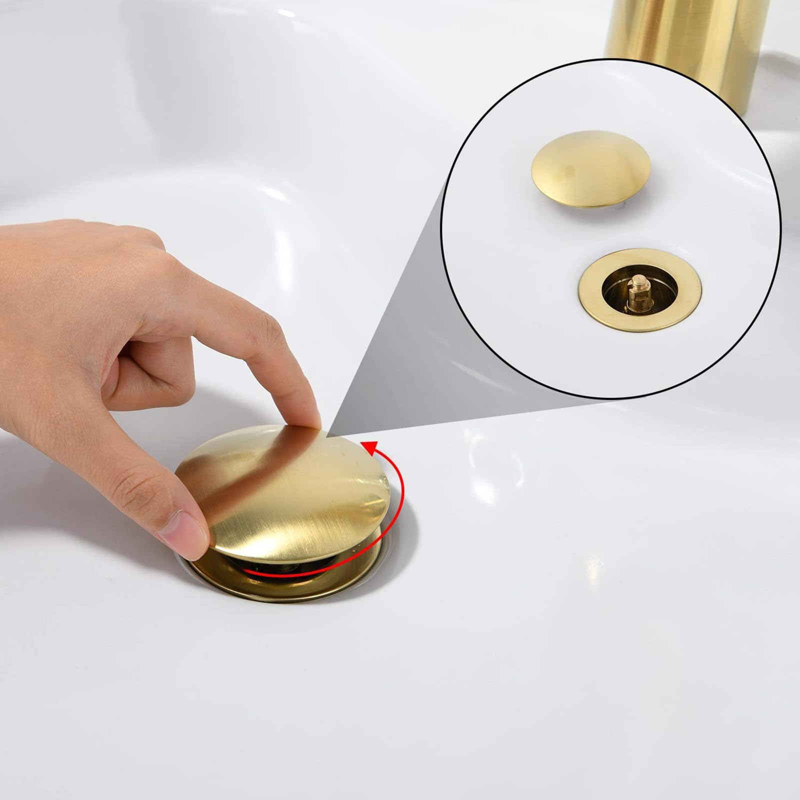 Siphon Waschbecken mit Pop-Up-Ablaufventil,Überlauf,Waschbecken Ablaufgarnitur,Höhenverstellbar Siphon Spüle für Waschbecken Waschtisch